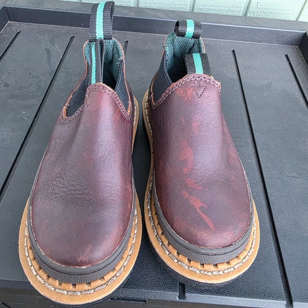 Georgia Giant Kids Romeo Boots Brown Leather Slip On Size 11 M GB74